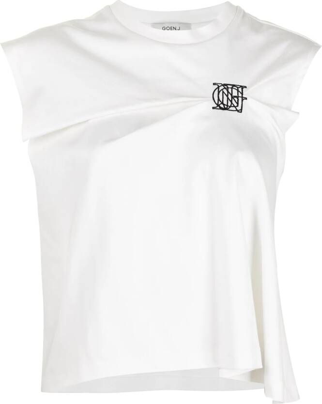Goen.J T-shirt met geborduurd logo Wit