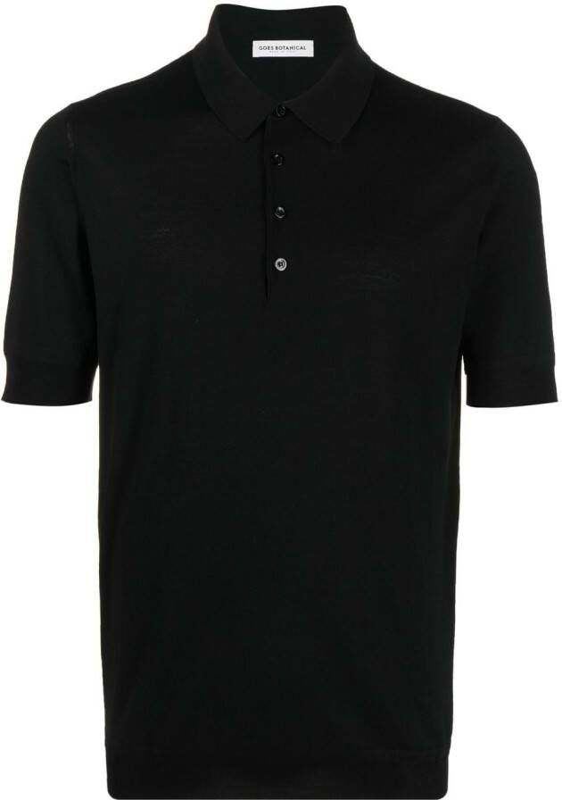 GOES BOTANICAL Poloshirt van merinowol Zwart