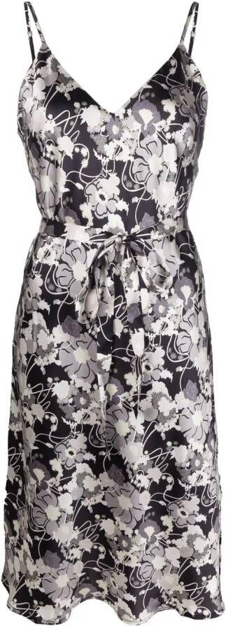 Gold Hawk Midi-jurk met bloemenprint Zwart
