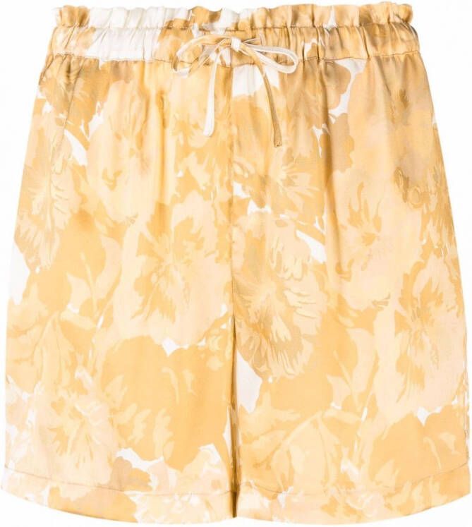 Gold Hawk Shorts met bloemenprint Goud