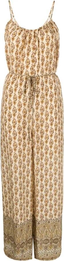 Gold Hawk Zijden jumpsuit Beige