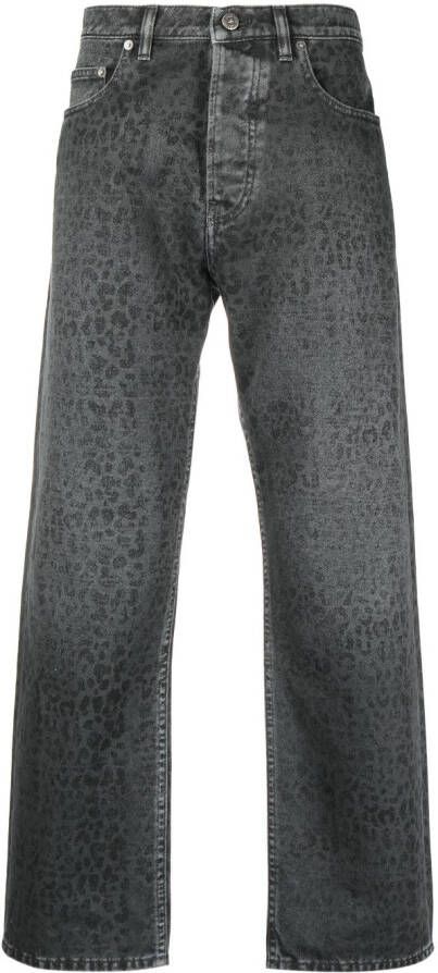 Golden Goose Jeans met luipaardprint 82247 GRIGIO