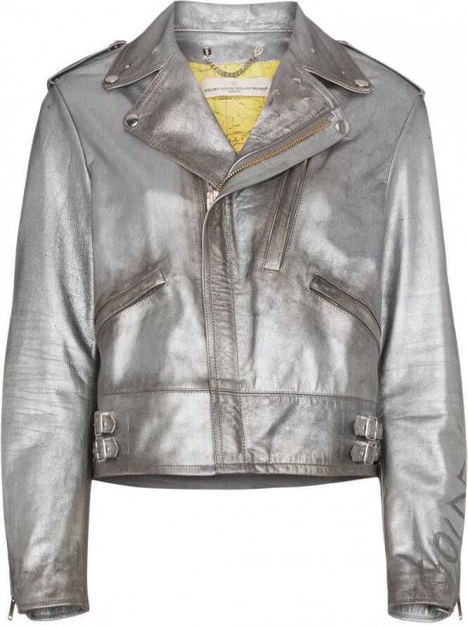 Golden Goose Chiodo biker jacket Metallic
