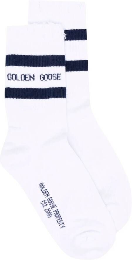 Golden Goose Gestreepte sokken Wit