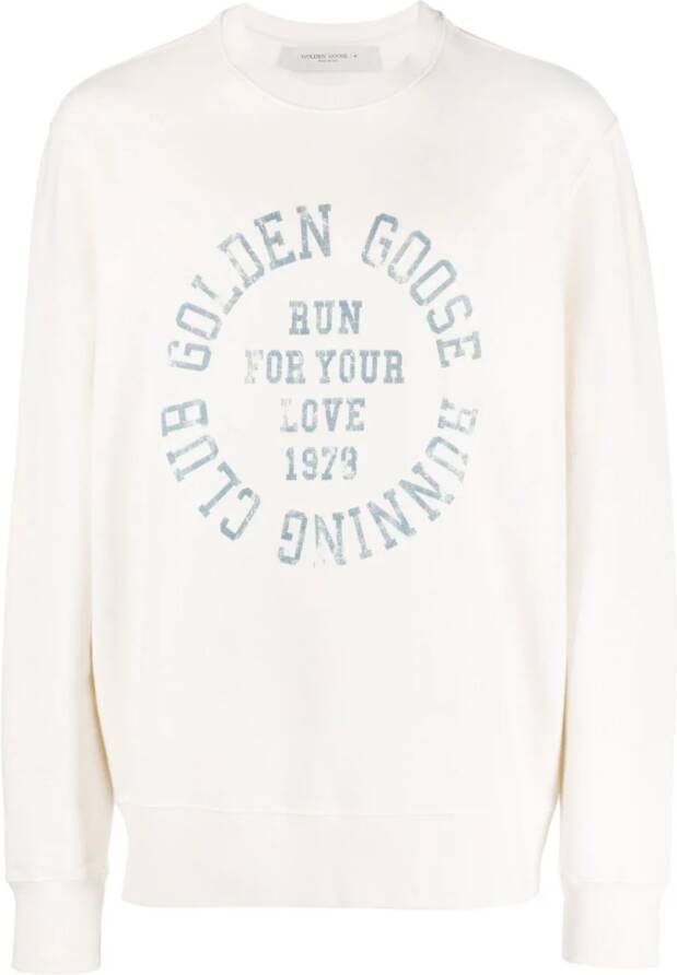 Golden Goose Sweater met logoprint Beige