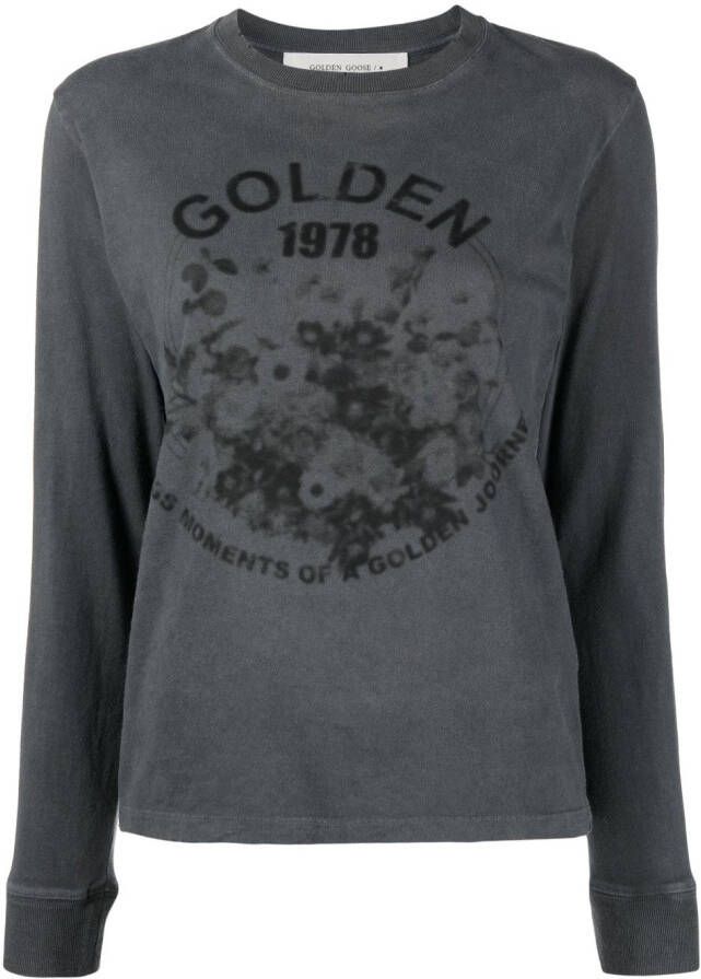 Golden Goose T-shirt met logoprint Grijs