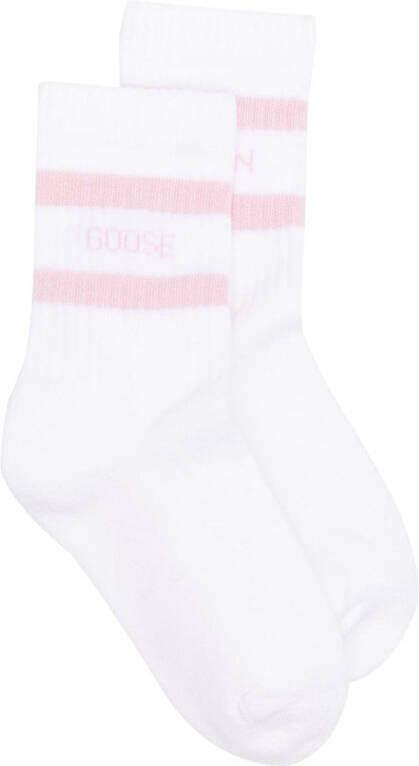 Golden Goose Kids Sokken met logoprint Wit