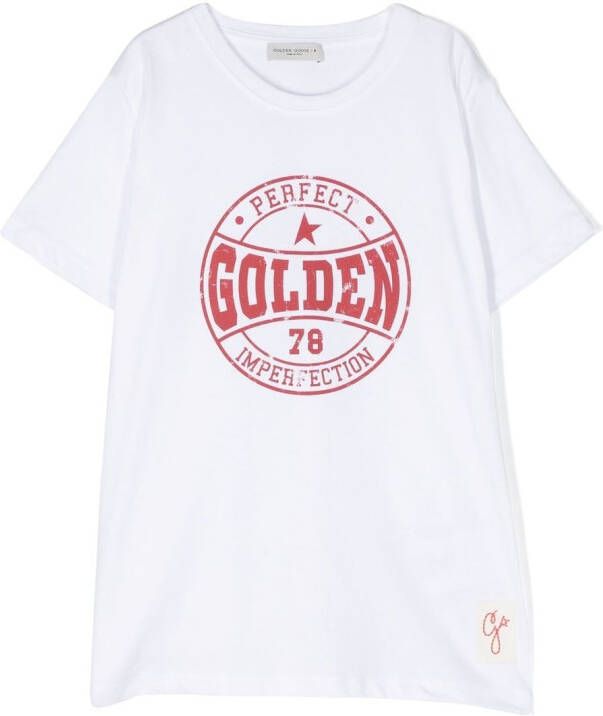 Golden Goose Kids T-shirt met logoprint Wit