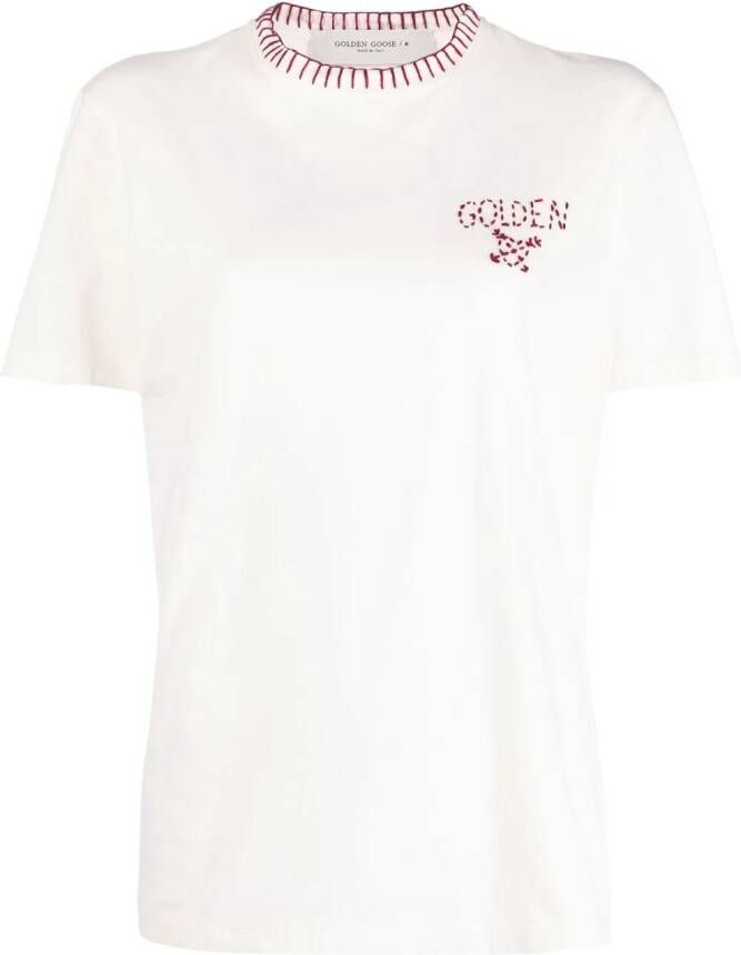 Golden Goose T-shirt met geborduurd logo Wit