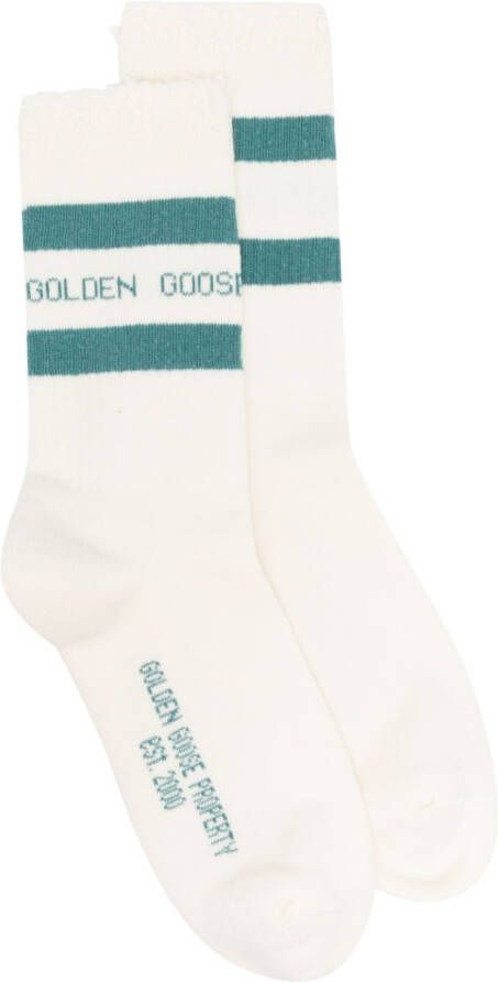 Golden Goose Sokken met geborduurd logo Beige