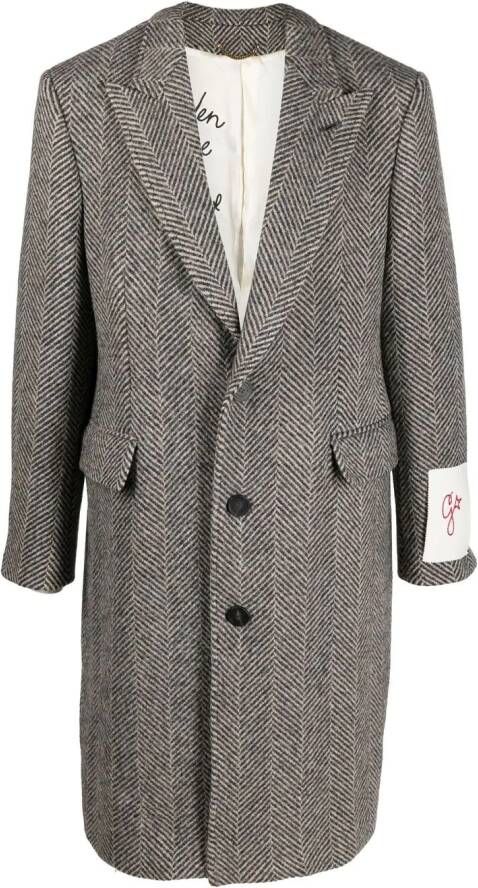 Golden Goose Mantel met enkele rij knopen Grijs