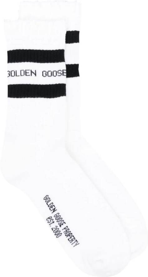 Golden Goose Sokken met geborduurd logo Wit