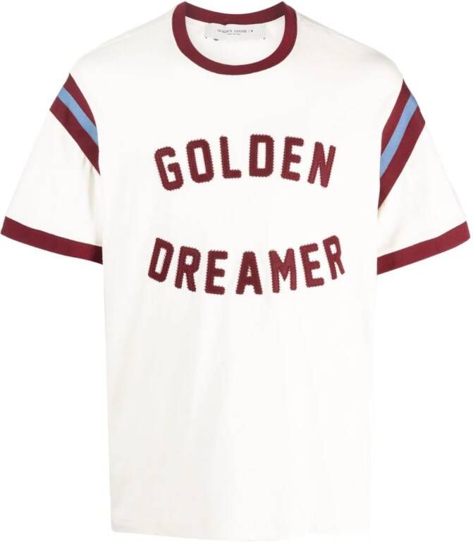 Golden Goose T-shirt met logopatch Wit