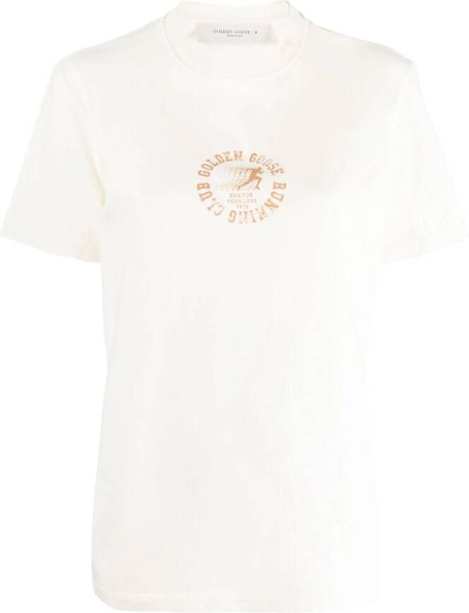 Golden Goose T-shirt met logoprint Beige