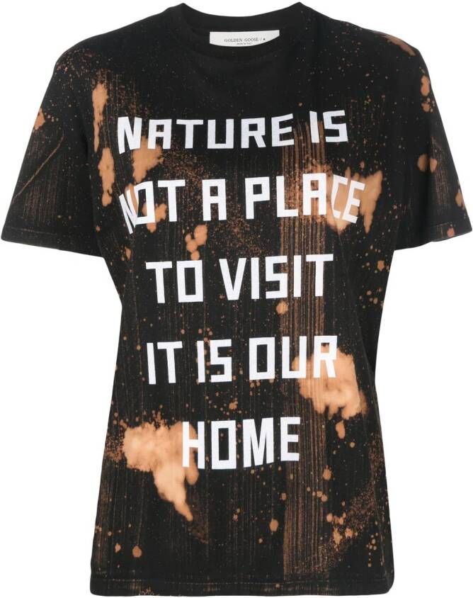 Golden Goose T-shirt met tekst Zwart