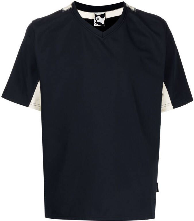 GR10K T-shirt met V-hals Blauw