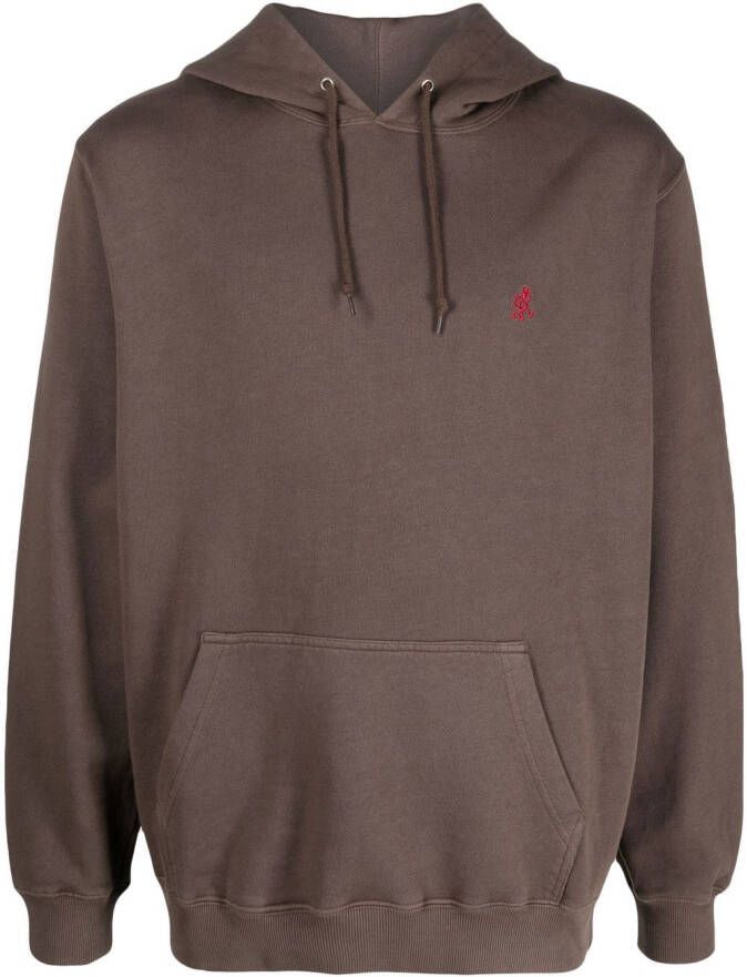 Gramicci Hoodie met geborduurd logo Bruin