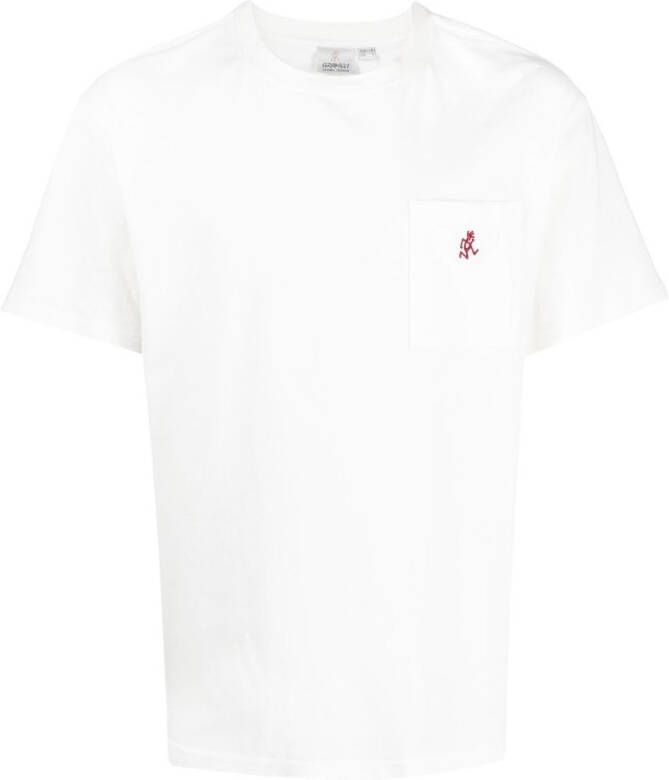 Gramicci T-shirt met geborduurd logo Wit