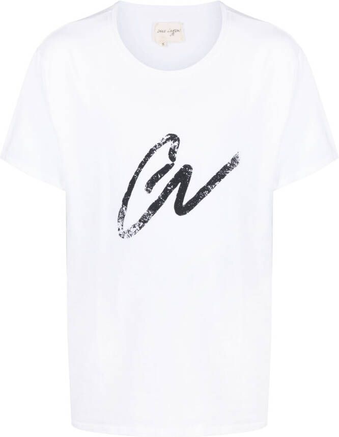 Greg Lauren T-shirt met logoprint Wit