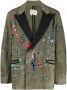 Greg Lauren Blazer met enkele rij knopen Groen - Thumbnail 1