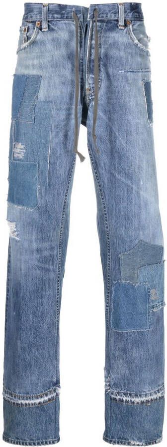 Greg Lauren Straight jeans Blauw