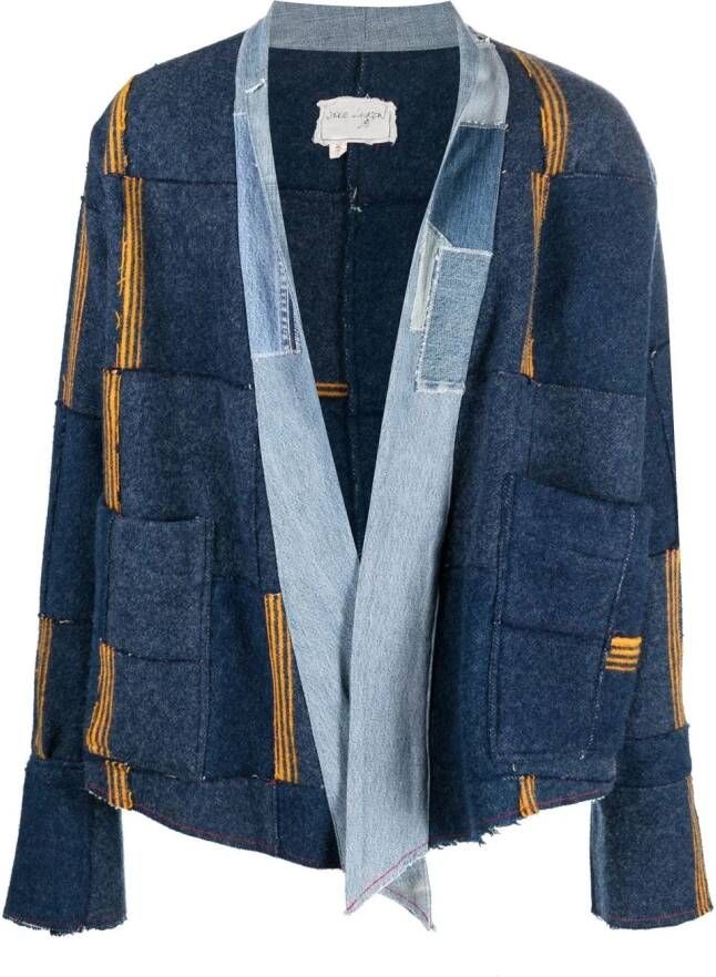 Greg Lauren Jas met patchwork Blauw