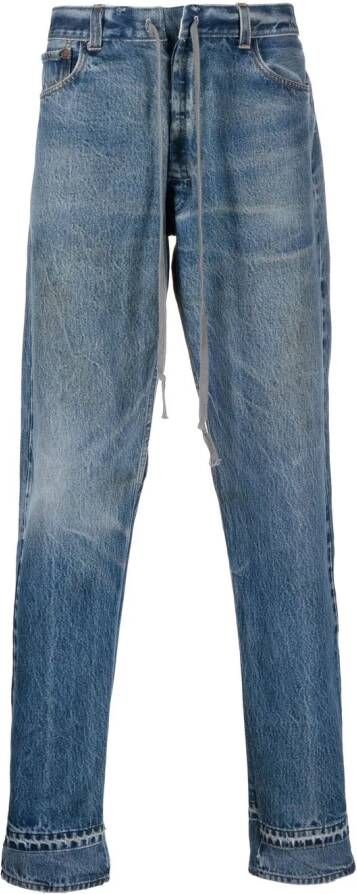 Greg Lauren Straight jeans Blauw