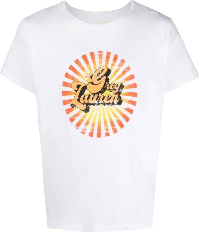Greg Lauren T-shirt met logo Wit