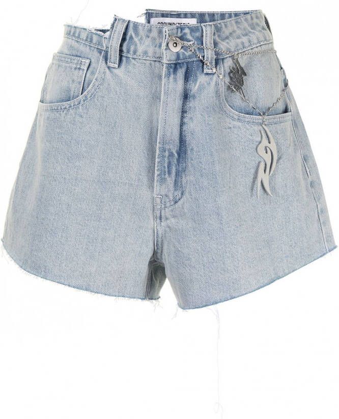 Ground Zero Gerafelde shorts Blauw