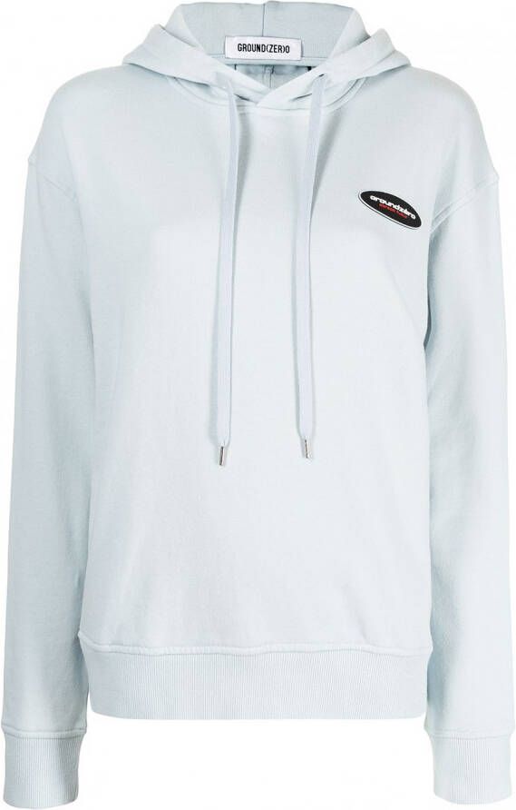 Ground Zero Hoodie met logopatch Blauw