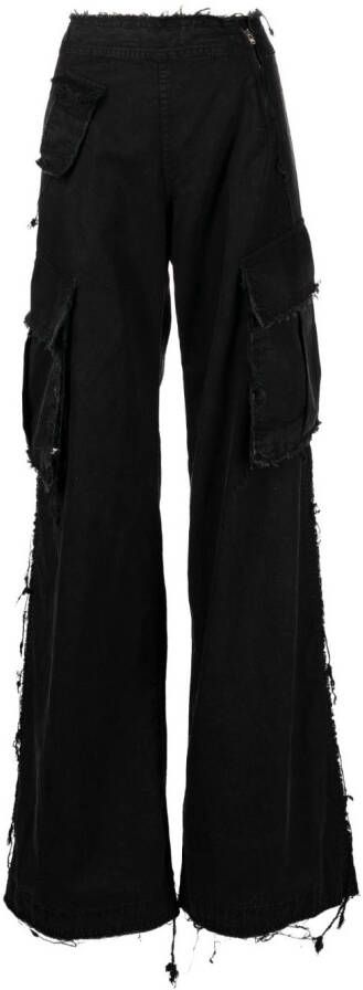 Ground Zero Jeans met gerafelde randen Zwart