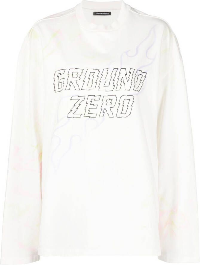 Ground Zero T-shirt met logoprint Wit