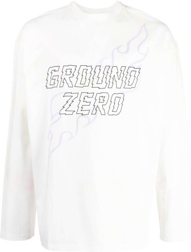 Ground Zero T-shirt met print Wit