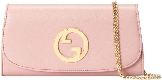 Gucci Blondie portemonnee met ketting Roze