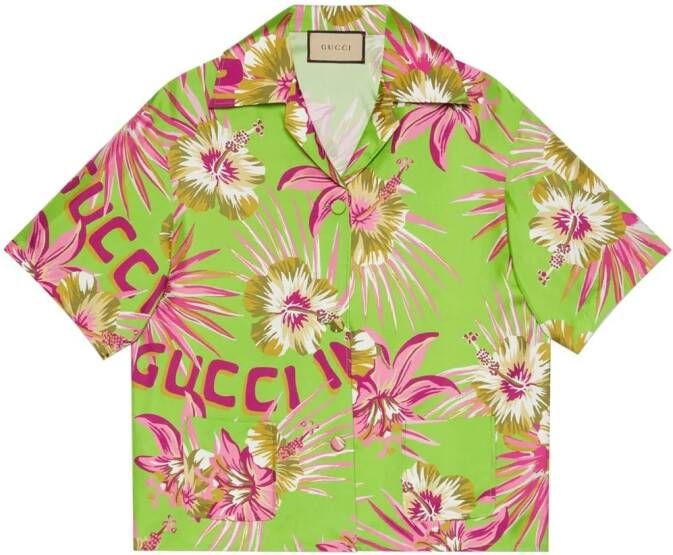 Gucci Blouse met bloemenprint Groen