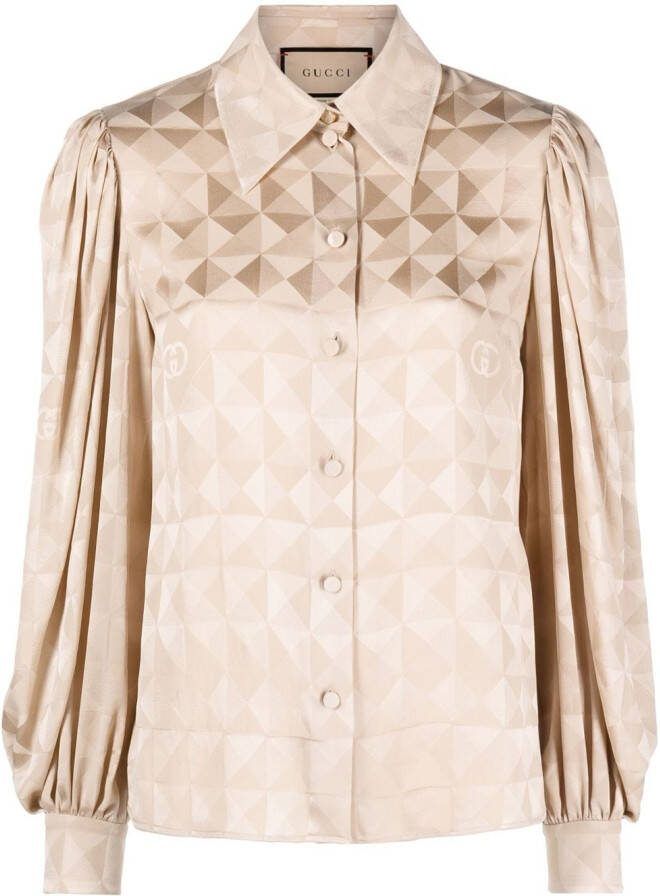 Gucci Blouse met geometrisch patroon Beige