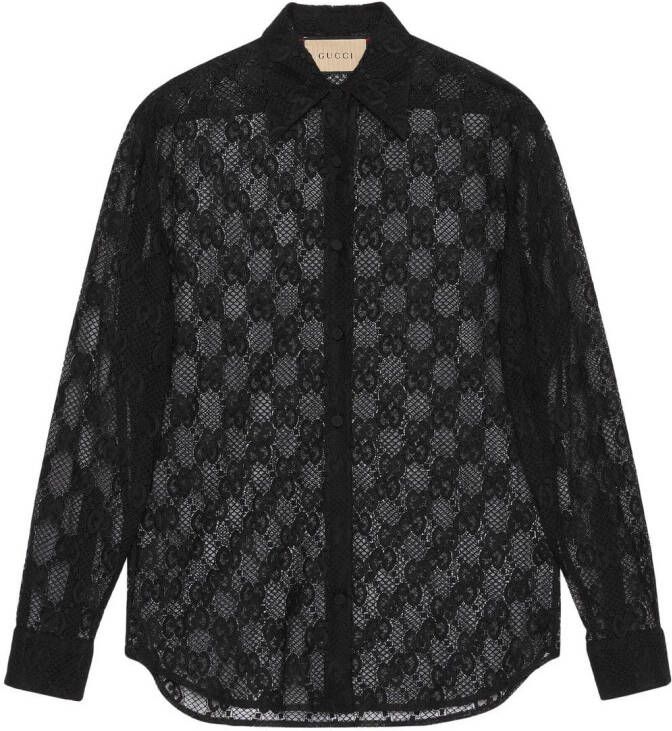 Gucci Blouse met mesh Zwart