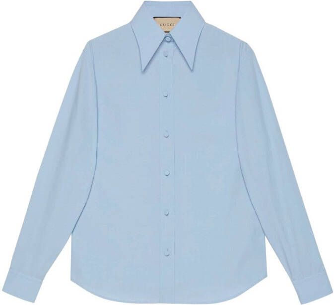 Gucci Katoenen blouse met puntige kraag Blauw