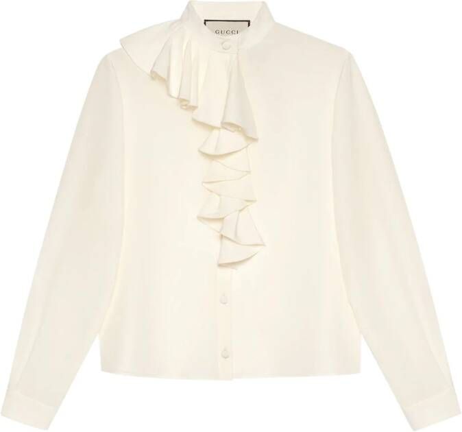 Gucci Blouse van crêpe de chine Wit