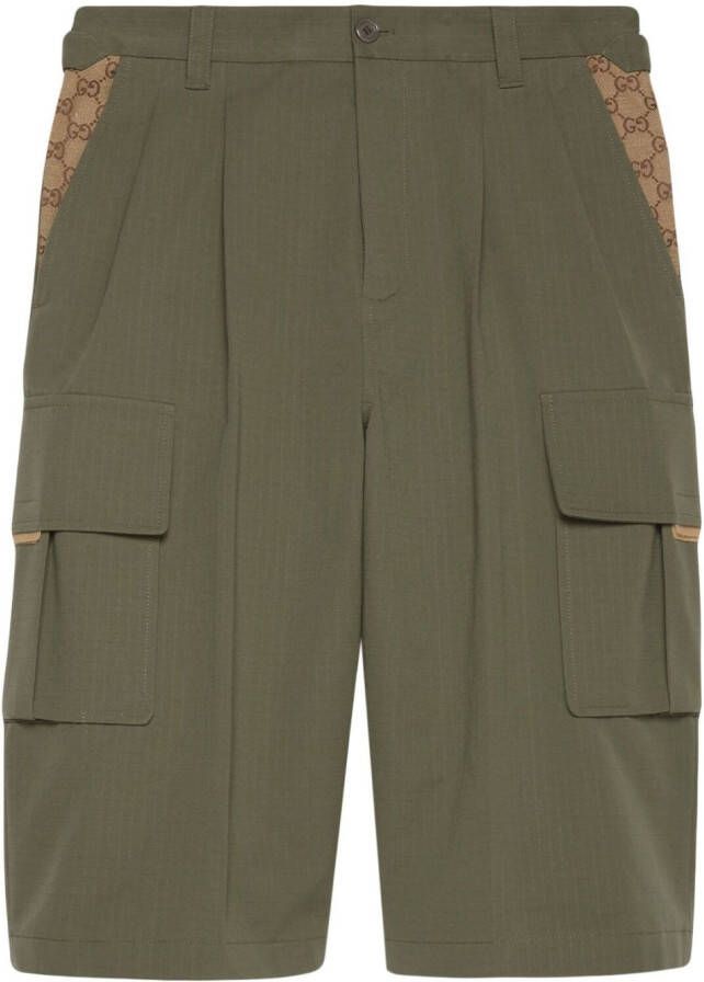 Gucci Ripstop cargo shorts met vlakken Groen