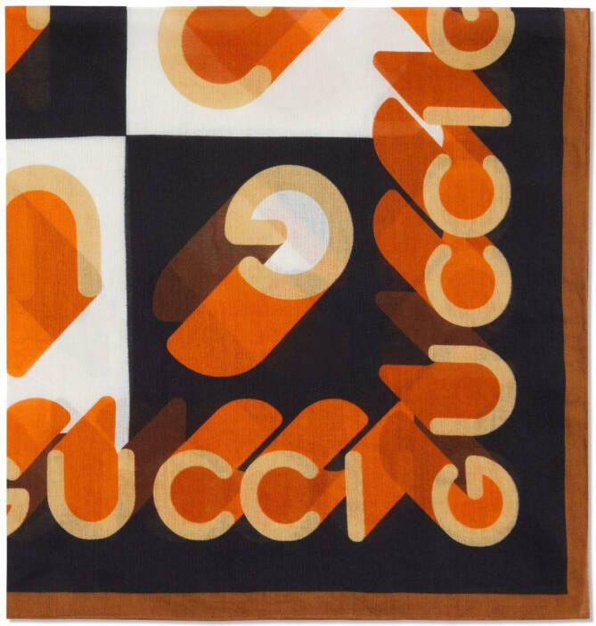 Gucci Carré sjaal met logoprint Zwart