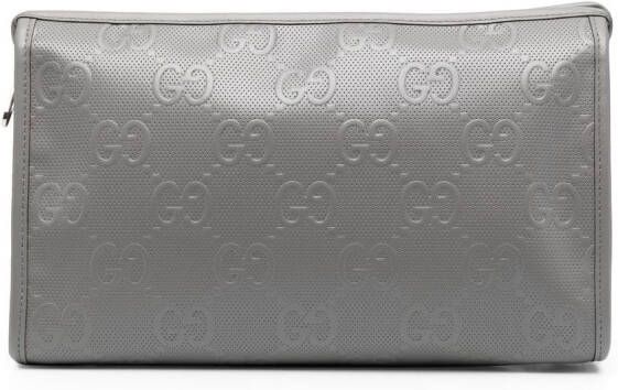 Gucci Clutch met monogram reliëf Grijs
