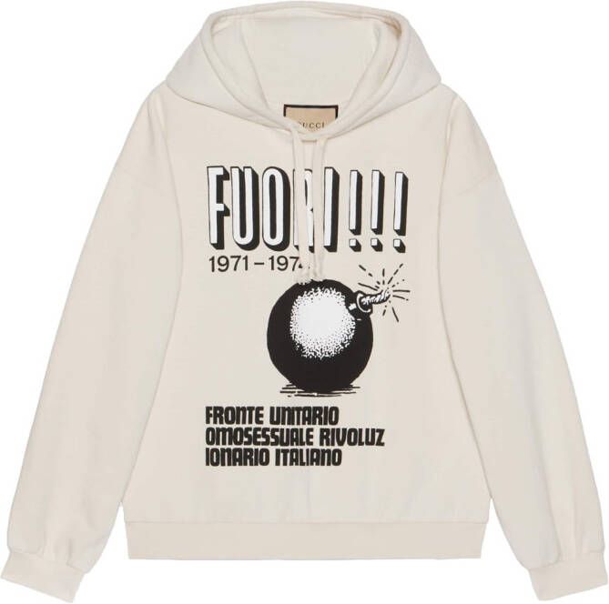 Gucci Hoodie met print Wit