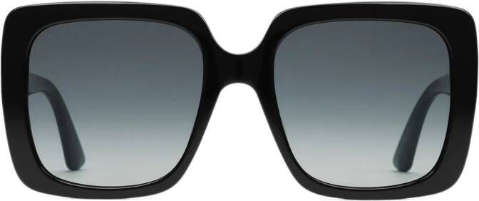 Gucci Eyewear Acetate zonnebril met rechthoekig montuur Zwart