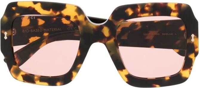 Gucci Eyewear Bril met schildpadschild design Bruin