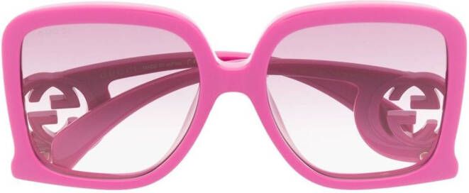 Gucci Eyewear Chaise-Lounge zonnebril met oversized montuur Roze