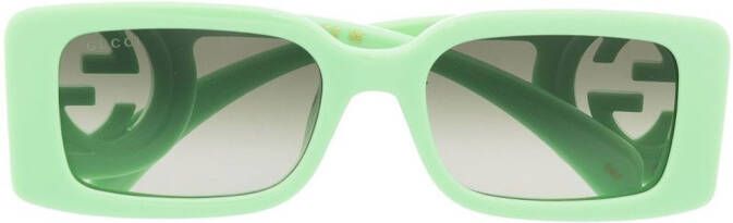 Gucci Eyewear Chaise Lounge zonnebril met rechthoekig montuur Groen