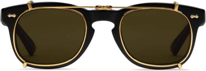 Gucci Eyewear Zonnebril met rond montuur Zwart