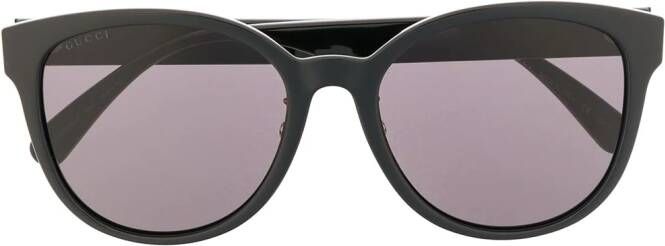 Gucci Eyewear Double G zonnebril met kattenoog montuur Zwart