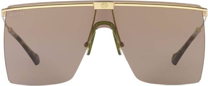 Gucci Eyewear Zonnebril met vierkant montuur Goud